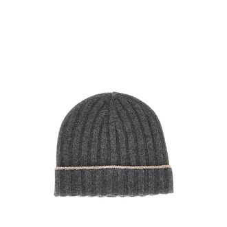 Brunello Cucinelli Berretto a coste in cashmere - - Accessories - unisex - Grigio - M