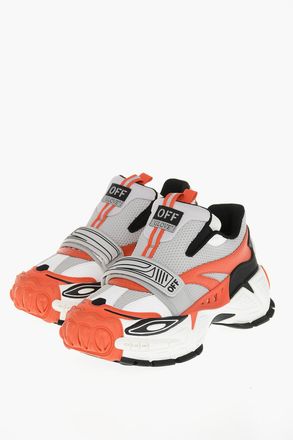 Off-white Leather and Fabric Slip-On Sneakers GLOVE with Multicolor Contrast Panels Off-White