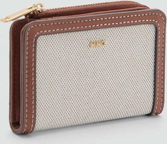 Mango Portafoglio piccolo canvas logo beige - Donna - Taglia unica - MANGO