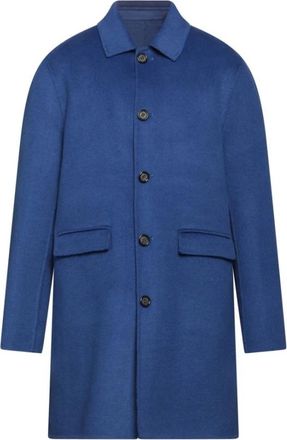 Paolo Pecora Blauwe Wollen Jas - Heren - Mantel - Blauw - XL - Wol - Jassen