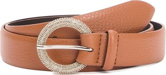 Orciani Leren riem met strassgesp - Dames - Riemen - Bruin - 85 CM - Leer - Accessoires