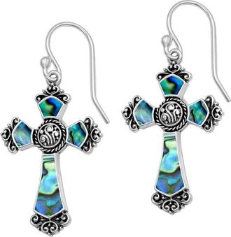 Samuel B. Silver Abalone Earrings