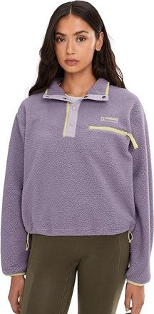 Columbia Helvetiatm II Cropped 1/2 Snap Fleece Womens Coat Shale Purple/Lavender Pearl/Citron Haze : 2XL, Polyester