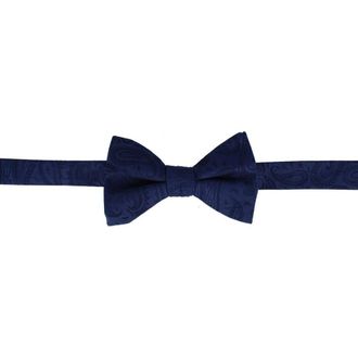 Trafalgar Store Banbury Tone on Tone Paisley Silk Bow Tie in Navy Blue at Nordstrom