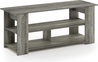 Furinno 15118 JAYA TV Stand Up To 50-Inch, French Oak Grey/Black