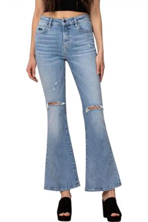 Hidden Jeans Kiki Mid Rise Flare Jeans In Light Wash