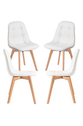 Regalos Miguel Regalos Miguel - Packs Sillas Comedor - Pack 4 Sillas Vorak - Blanco
