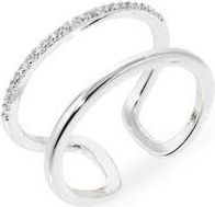 Nordstrom Rack Cubic Zirconia Open Double Row Ring in Clear- Silver at Nordstrom Rack, Size 9