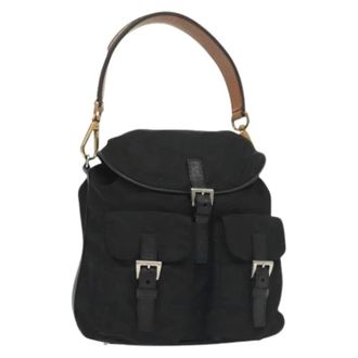 Prada Pre-owned Backpacks, female, Black, Size: ONE SIZE Pre-owned Vintage Nylon Shoulder Bag