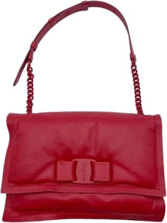 Ferragamo Pre-owned Shoulder Bag - Dames - Vintage Schoudertas - Rood - ONE Size - Leer - Vintage