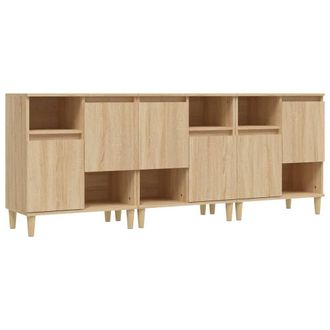 Berkfield Home Sideboards 3 pcs Sonoma Oak 60x35x70 cm Engineered Wood in Brown | Size: 60 x 35 x 70 cm