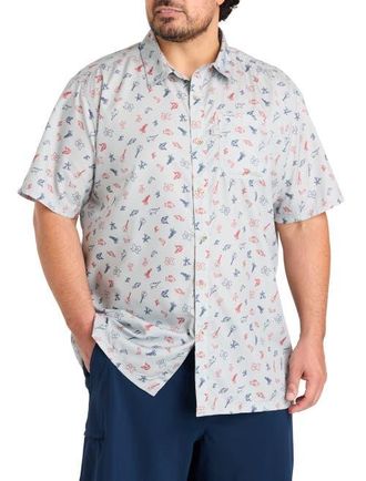 Columbia Big & Tall PFG Super Slack Tecas Sport Shirt in Grey at Nordstrom, Size Xx-Large