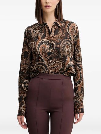 Guess Co Camicia Clarisse con stampa paisley - Marrone