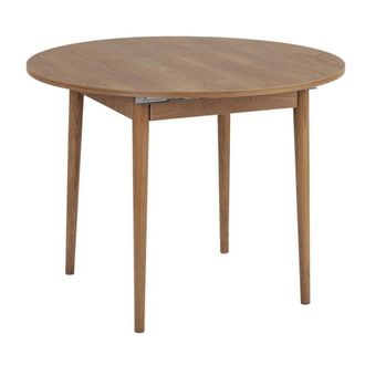 Calicosy Mesa de comedor extensible de 100 a 131 cm redondo - roble