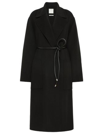 Sportmax Black Notched Lapel Trench Coat