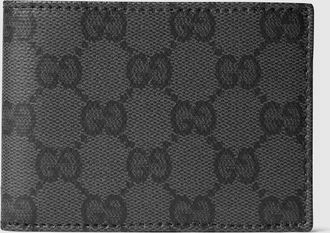 Gucci Essence Classic Bi-fold Wallet, Black, Original GG Fabric