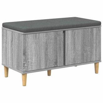 vidaXL Banco De Entrada Con Coj&iacute;n Gris Sonoma 80 X 38 X 46 Cm Vidaxl