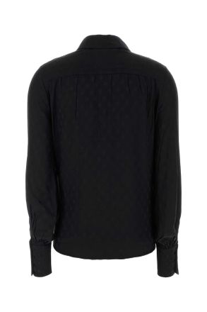 Isabel Marant Womens Black Stretch Silk Teysa Shirt Exterior: Elastane Camicie