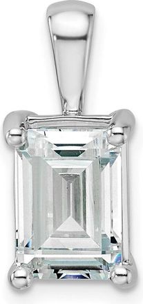 Diamond2Deal 14k White Gold 3 Ct Certified Emerald Cut Lab Grown Diamond Pendant