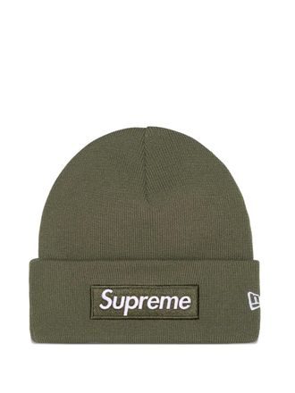 SUPREME x New Era box logo beanie hat - Groen