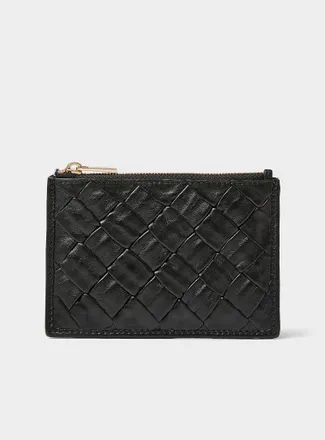 Vanessa Bruno Womens Zipped braided card holder