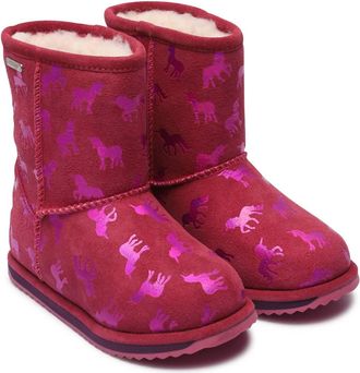 Emu Womens Rainbow Unicorn Brumby Boots In Deep Pink