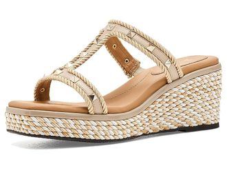 J. Rene&eacute; Tavelle Womens Wedge Shoes Nude/White : 10.5 W (C), Faux Leather