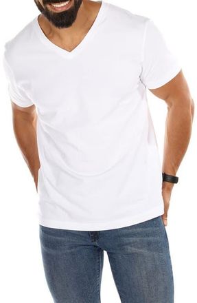 MeMoi 2-Pack Cool Stretch Cotton V-Neck Undershirts in White at Nordstrom, Size Xx-Large