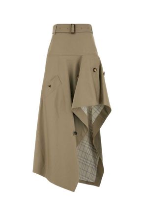 Burberry Beige Solid Midi Skirt