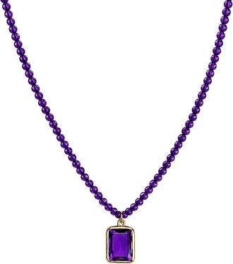 Jewelmak 14K African Amethyst Necklace