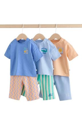 Next Cotton T-Shirts & Shorts Assorted 6-Pack in Blue at Nordstrom, Size 9-12M