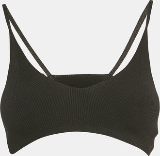 Jacquemus Black Rib Knit Le Bandeau Bralette Top