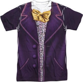 Gildan Willy Wonka And The Chocolate Factory Wonka Costume Short Sleeve Adult Poly Crew Tee / T-Shirt
