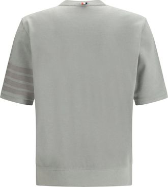 Thom Browne Mens 4-Bar Cotton Jersey T-Shirt Lt Grey T-Shirts And Polos