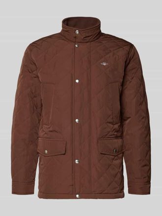 GANT Regular Fit Steppjacke mit Logo-Stitching Modell Windcheater in Hellbraun, Gr&ouml;&szlig;e XXXL