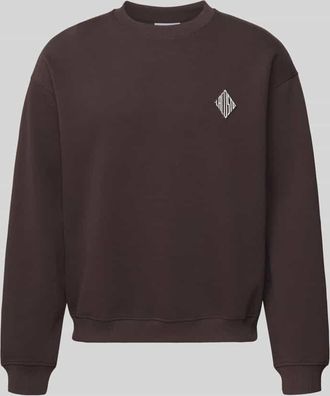 Lacoste Loose Fit Sweatshirt aus Baumwoll-Mix in Schoko, Größe XXXL