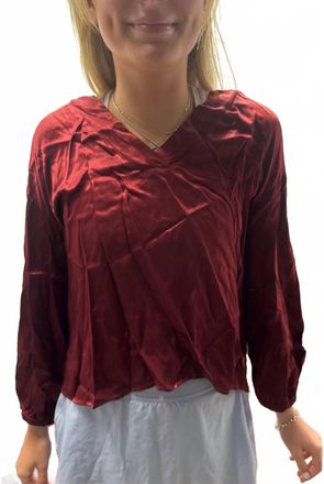 Starkx Solana Long Sleeve Top In Burgundy