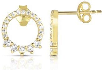 Sphera Milano 14K Gold Plated Cubic Zirconia Circle Stud Earrings at Nordstrom Rack