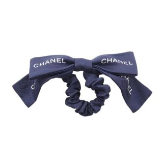 Chanel Pre-owned Accessories, female, Blue, Size: ONE SIZE Pre-owned Silk Scrunchie