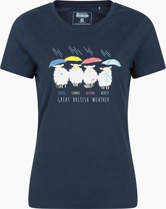 Mountain Warehouse Womens Mountain Warehouse Womens/Ladies Great British Weather T-Shirt - Navy - Size: 18