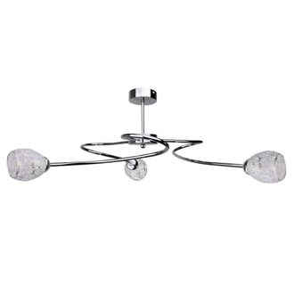 Netlighting Flower Multi Arm Semi Flush Ceiling Light Silver 63cm 3x E27