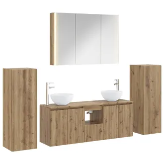 vidaXL Juego De Muebles De Ba&ntilde;o 6 Pcs Roble Artesanal Vidaxl