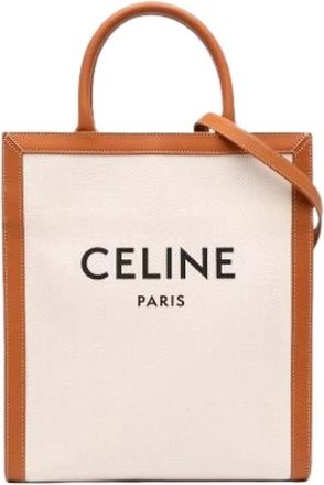 Celine Pre-owned Vertical Cabas Satchel - Dames - Pre-owned - Beige - Maat: ONE Size Leer