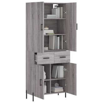 Berkfield Home Highboard Grey Sonoma 69.5x34x180 cm Engineered Wood