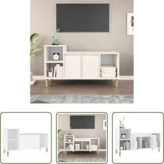 vidaXL Mobile per stereo - Mobile Porta TV Bianco 100x35x55 cm in Legno Multistrato
