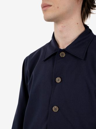 Myths Giacca camicia in misto lana blu navy