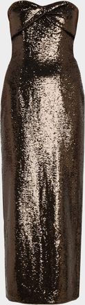 Roland Mouret Twist Drape Sequined Ankle Dress