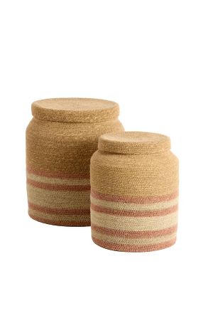 Light & Living Cesta Rosa De Material Vegetal Acogedora Light & Living Betania