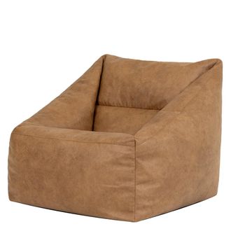 Icon Brand Puf sill&oacute;n de polipiel marr&oacute;n