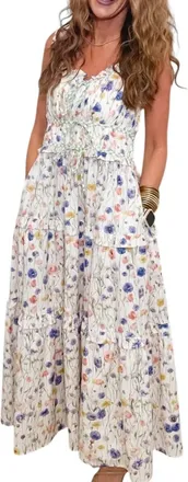 Entro Vintage Cottage Dress In Cream